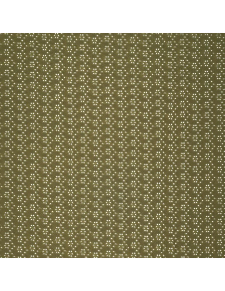 Elastischer Stoff mit englischer Stickerei - Khaki