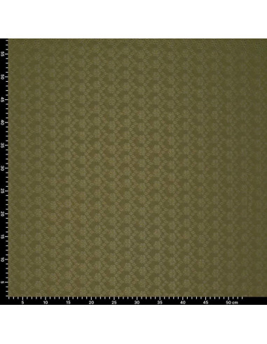 Elastischer Stoff mit englischer Stickerei - Khaki