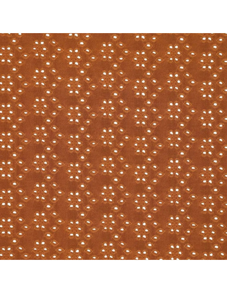 Dehnbarer Broderie-Anglaise-Stoff - Haselnuss