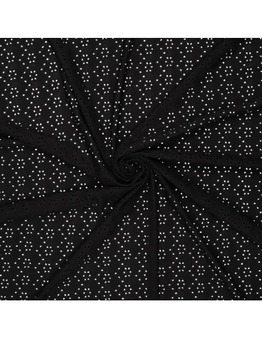 Elastische Lochstickerei - Schwarz