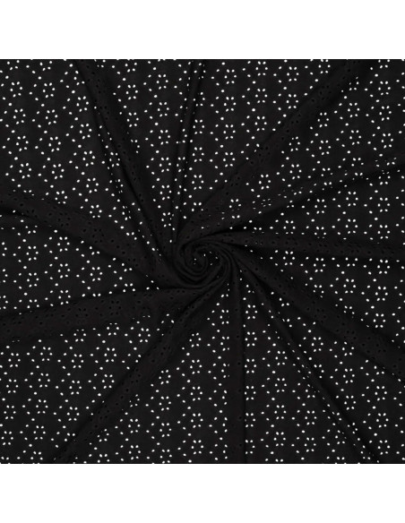 Elastische Lochstickerei - Schwarz