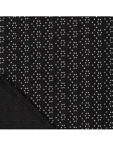 Elastische Lochstickerei - Schwarz