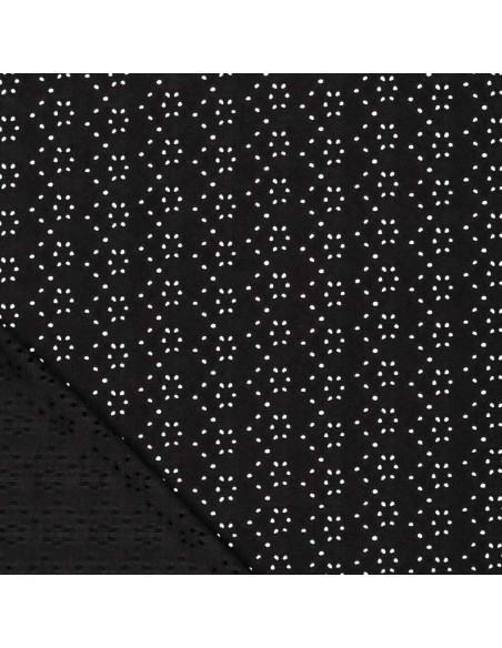 Elastische Lochstickerei - Schwarz