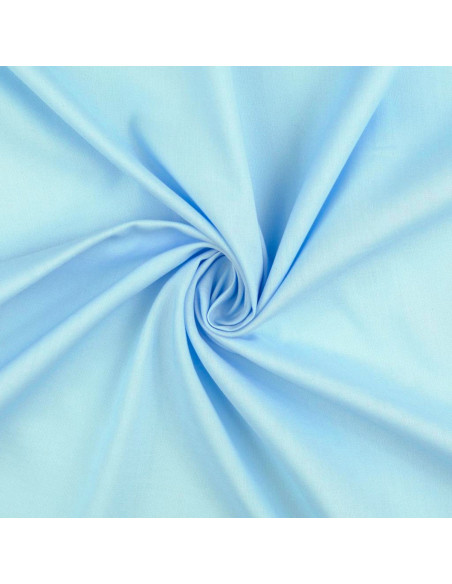 Einfarbiger Cretonne-Baumwollstoff - Babyblau