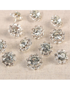 Strass-Knopf mit Schwanz Aveline - Silber