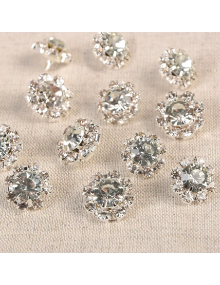 Strass-Knopf mit Schwanz Aveline - Silber
