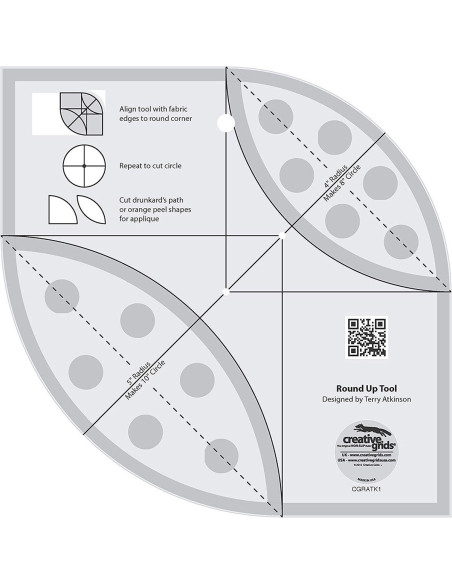 Regel Round Up Tool und Quilten Lineal Creative Grids