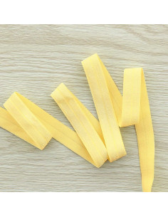 Vorgefaltetes elastisches Satin-Schrägband 15 mm breit - Strohgelb