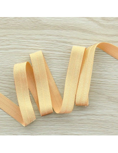 Vorgefaltetes elastisches Satin-Schrägband 15 mm breit - Vanille