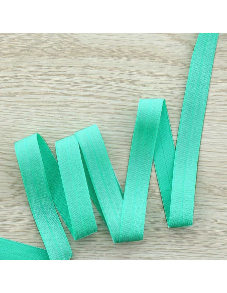 Vorgefaltetes elastisches Satin-Schrägband 15 mm breit - Mintgrün