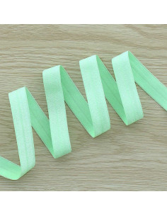 Vorgefaltetes elastisches Satin-Schrägband 15 mm breit - Wassergrün