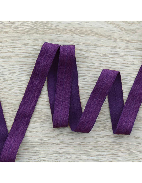 Vorgefaltetes elastisches Satin-Schrägband 15 mm breit - Violett
