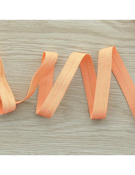 Vorgefaltetes elastisches Satin-Schrägband 15 mm breit - Melone