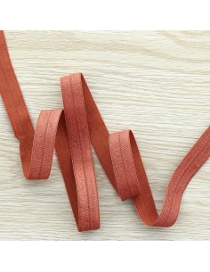 Vorgefaltetes elastisches Satin-Schrägband 15 mm breit - Eichhörnchen