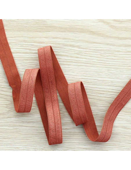 Vorgefaltetes elastisches Satin-Schrägband 15 mm breit - Eichhörnchen