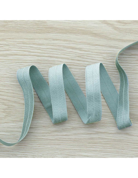 Vorgefaltetes elastisches Satin-Schrägband 15 mm breit - Horizontblau