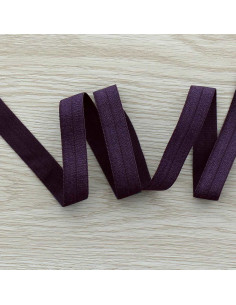 Vorgefaltetes elastisches Satin-Schrägband 15 mm breit - Bischofsviolett
