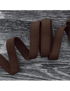 Vorgefaltetes elastisches Schrägband, 20 mm breit - Braun
