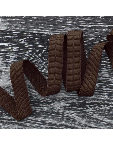 Vorgefaltetes elastisches Schrägband, 20 mm breit - Braun