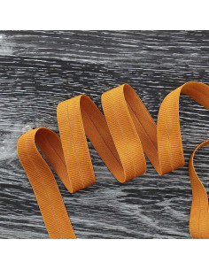 Vorgefaltetes elastisches Schrägband, matt, 20 mm breit - Ocker