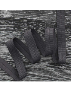 Vorgefaltetes elastisches Schrägband, 20 mm breit - Anthrazitgrau