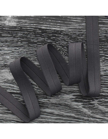 Vorgefaltetes elastisches Schrägband, 20 mm breit - Anthrazitgrau