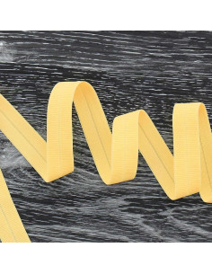 Vorgefaltetes elastisches Schrägband, matt, 20 mm breit - Strohgelb