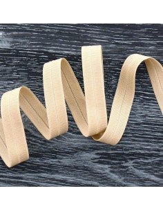 Vorgefaltetes elastisches Schrägband, 20 mm breit - Hellbeige
