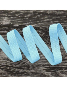 Vorgefaltetes elastisches Schrägband, matt, 20 mm breit - Himmelblau