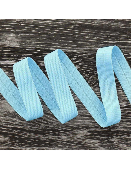 Vorgefaltetes elastisches Schrägband, matt, 20 mm breit - Himmelblau