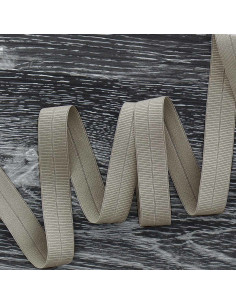 Vorgefaltetes elastisches Schrägband, matt, 20 mm breit - Grau