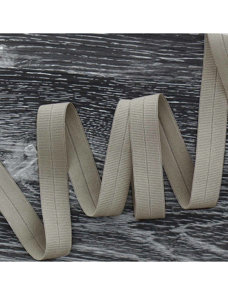 Vorgefaltetes elastisches Schrägband, matt, 20 mm breit - Grau