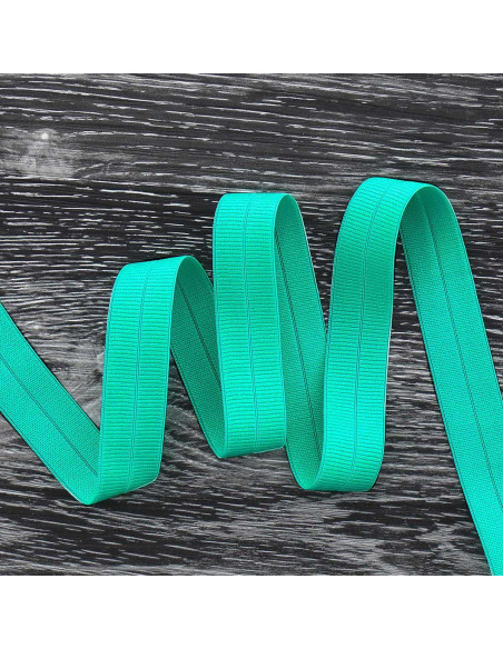 Vorgefaltetes elastisches Schrägband, matt, 20 mm breit - Pazifikblau