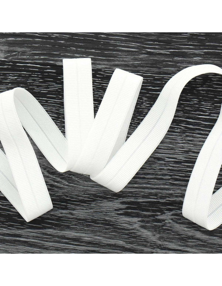 Vorgefaltetes elastisches Schrägband 20 mm breit - Ecru