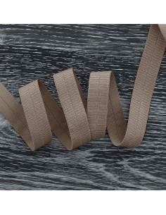 Vorgefaltetes elastisches Schrägband, matt, 20 mm breit - Taupe