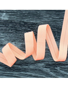 Vorgefaltetes elastisches Schrägband, 20 mm breit - Lachsfarben