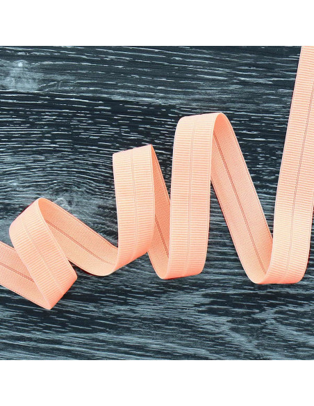 Vorgefaltetes elastisches Schrägband, 20 mm breit - Lachsfarben
