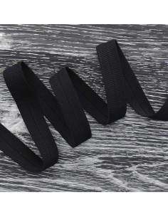 Vorgefaltetes elastisches Schrägband 20 mm breit - Schwarz