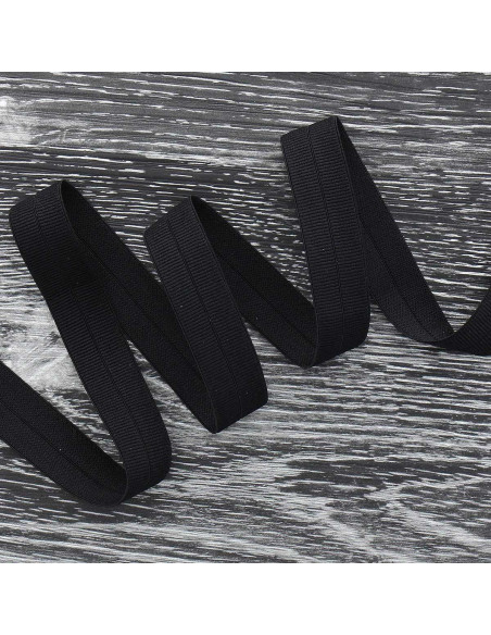 Vorgefaltetes elastisches Schrägband 20 mm breit - Schwarz