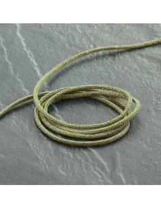 Lurex-Kordel Saxo 2 mm - Hellkhaki und Gold