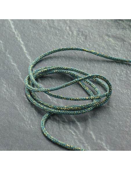 Lurex-Kordel Saxo 2 mm - Salbeigrün und Gold