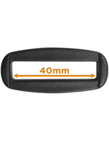 Schwarzer rechteckiger Kunststoffschieber 40 mm