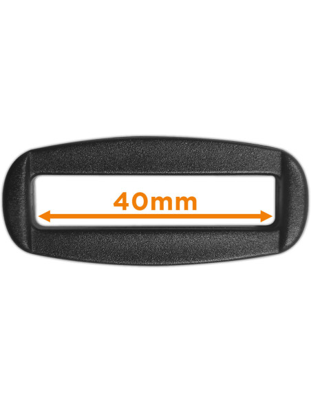 Schwarzer rechteckiger Kunststoffschieber 40 mm