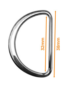 Halbrunder flacher geschweißter Ring 32 mm - Silber 2