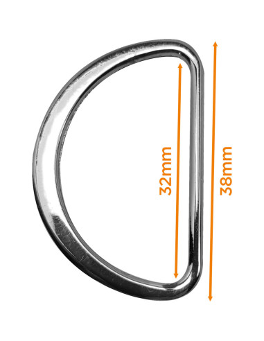 Halbrunder flacher geschweißter Ring 32 mm - Silber