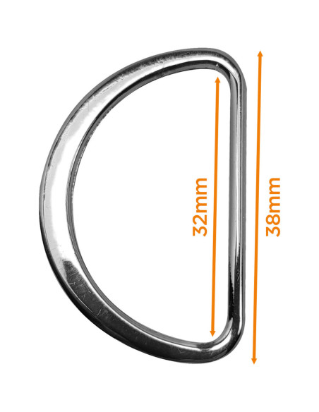 Halbrunder flacher geschweißter Ring 32 mm - Silber