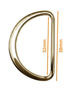 Halbrunder flacher geschweißter Ring 32 mm - Gelbgold 2