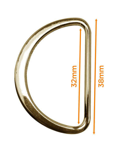 Halbrunder flacher geschweißter Ring 32 mm - Gelbgold