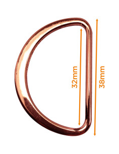 Halbrunder flacher geschweißter Ring 32 mm - Roségold 2