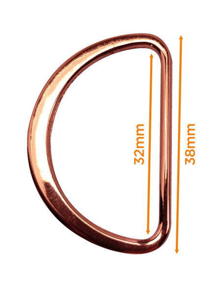 Halbrunder flacher geschweißter Ring 32 mm - Roségold
